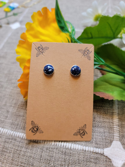 Blue Ceramic Style Stud