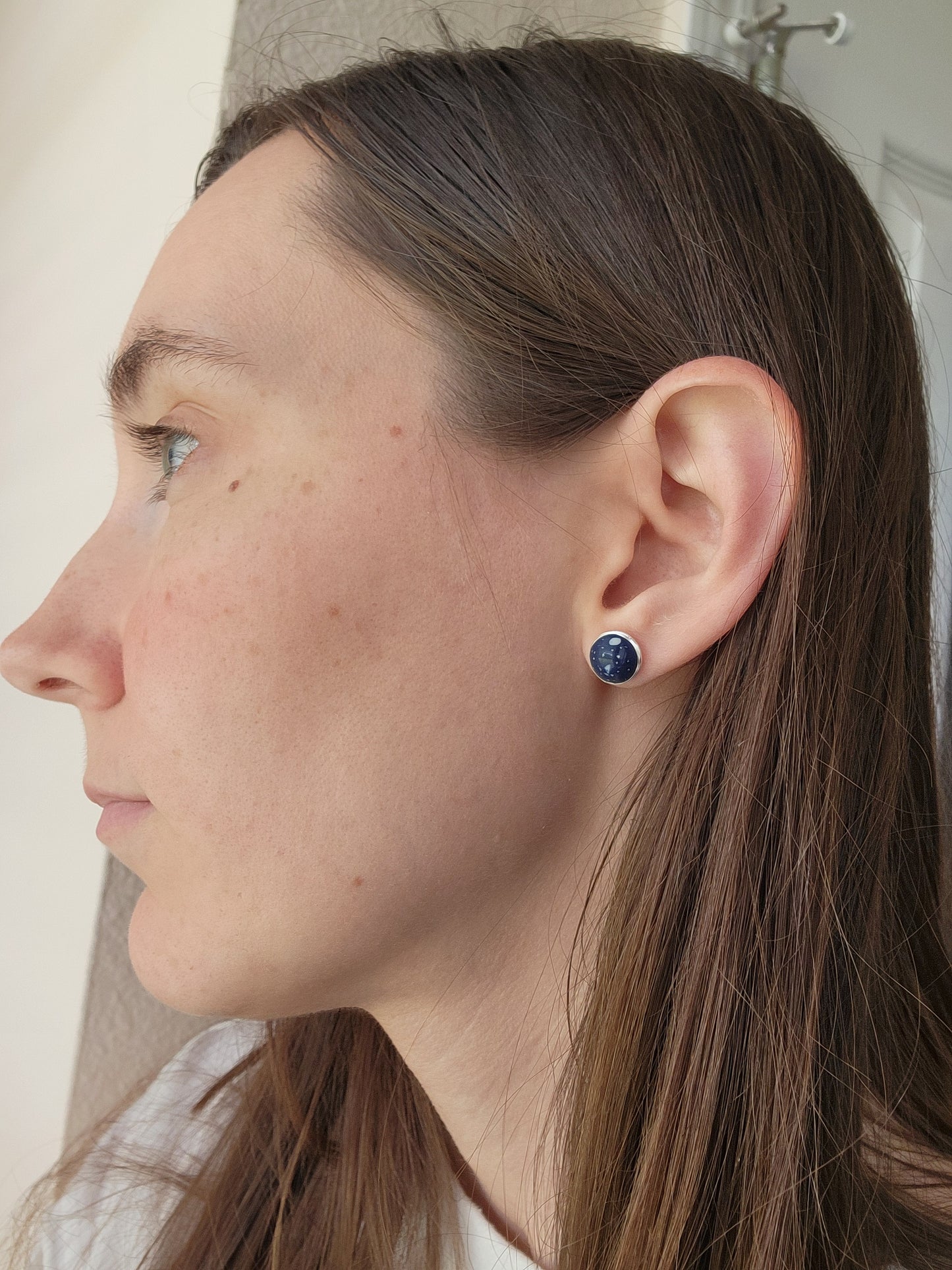 Blue Ceramic Style Stud