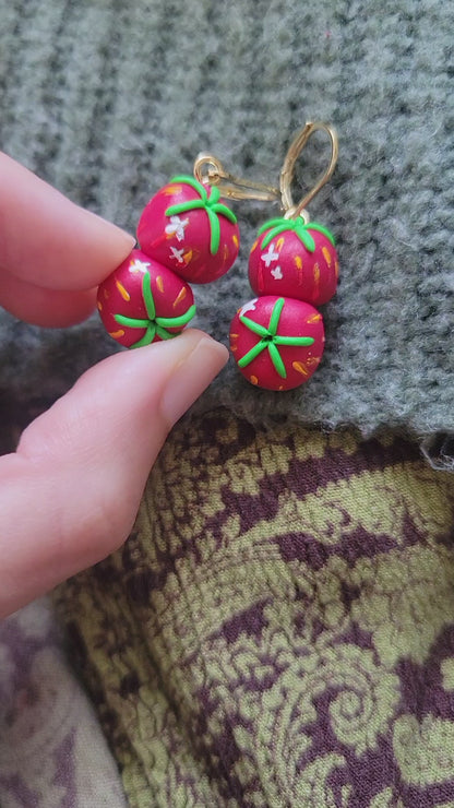 Tomato Dangle Earrings