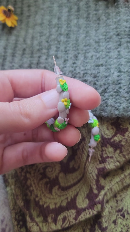 Garden Wall Hoop Earrings