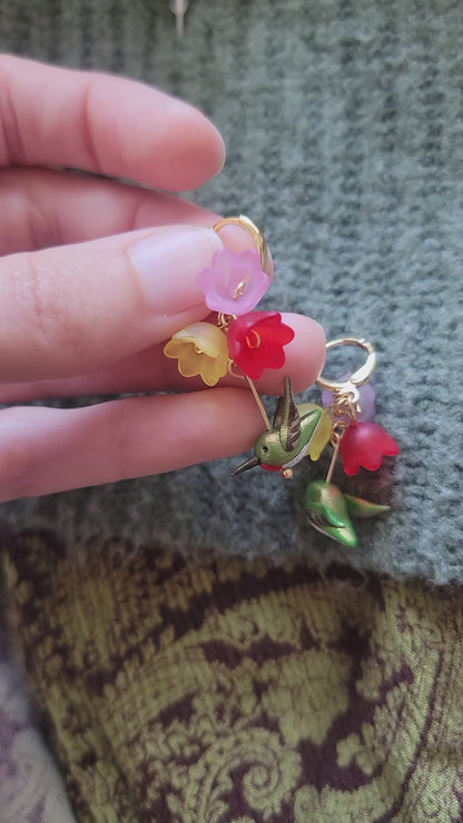 Humming Bird Dangle Earrings