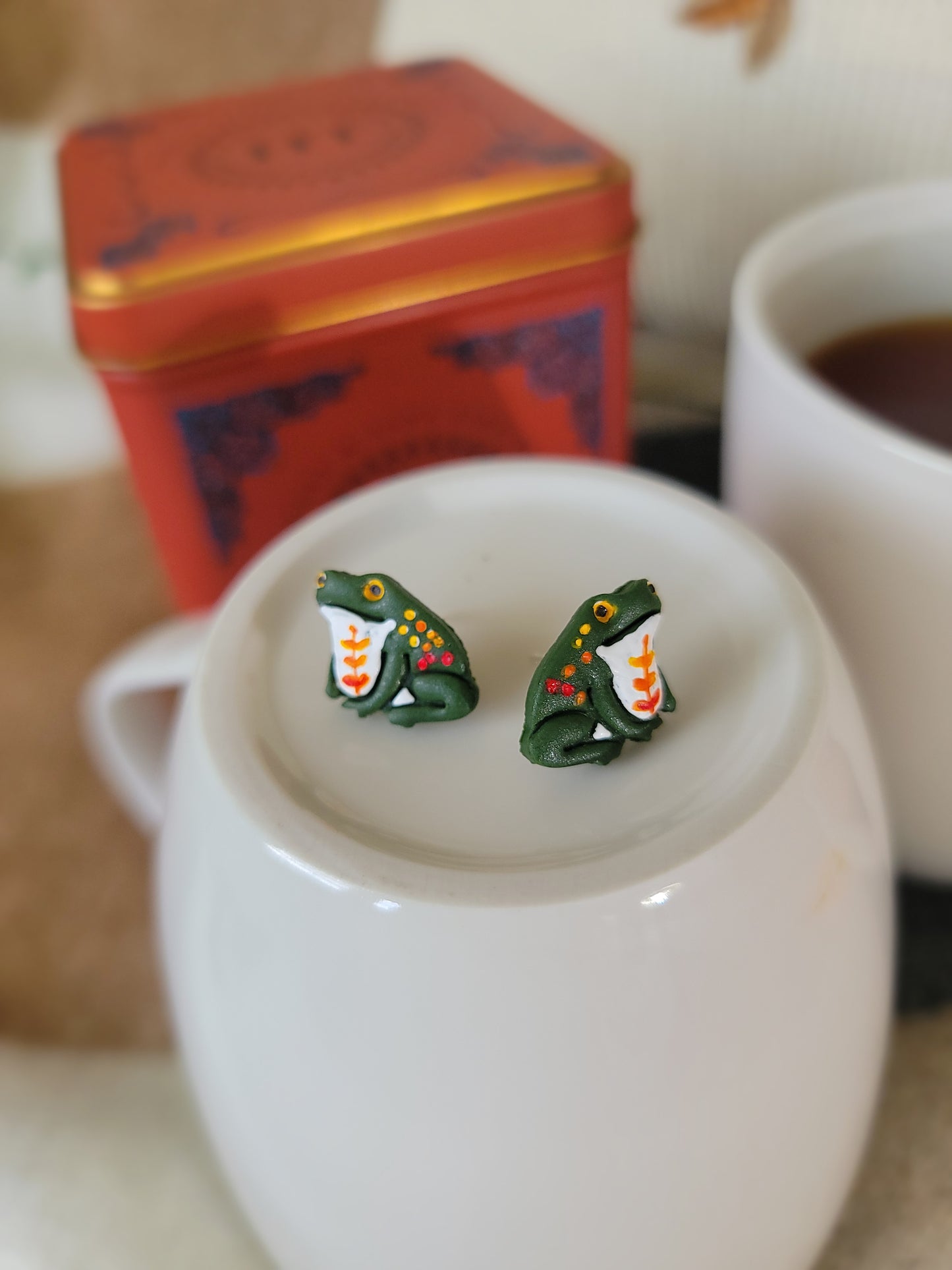 Fall Frog Stud Earrings