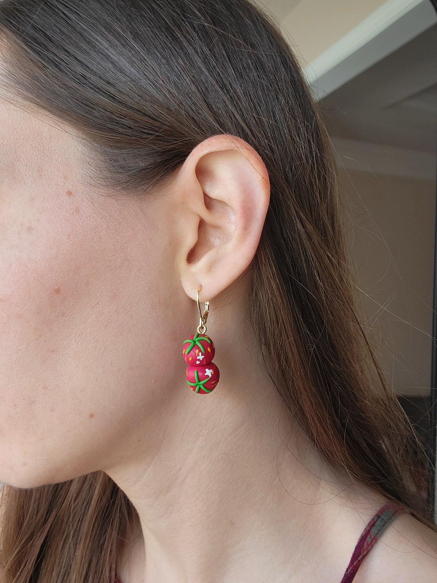 Tomato Dangle Earrings