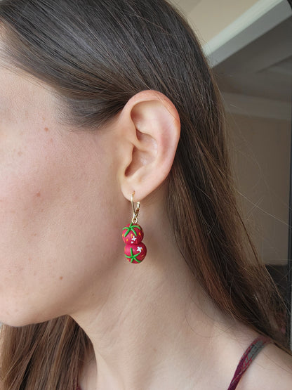 Tomato Dangle Earrings
