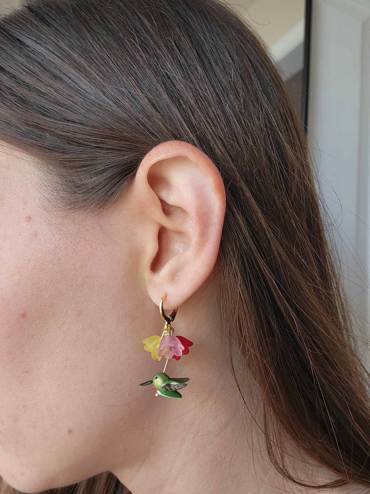 Humming Bird Dangle Earrings