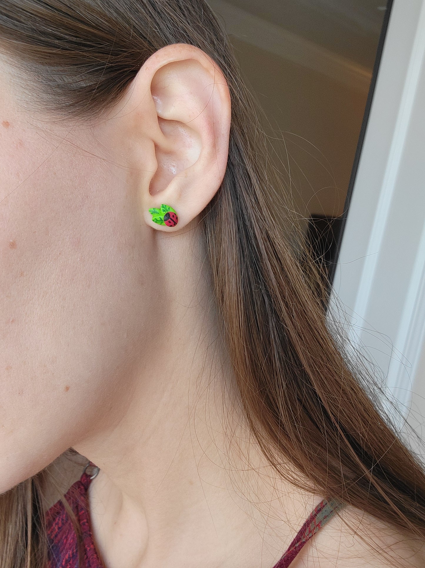 Lady Bug Stud Earrings