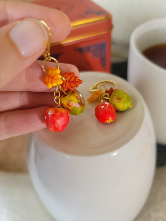 Fall Apple Dangle Earrings