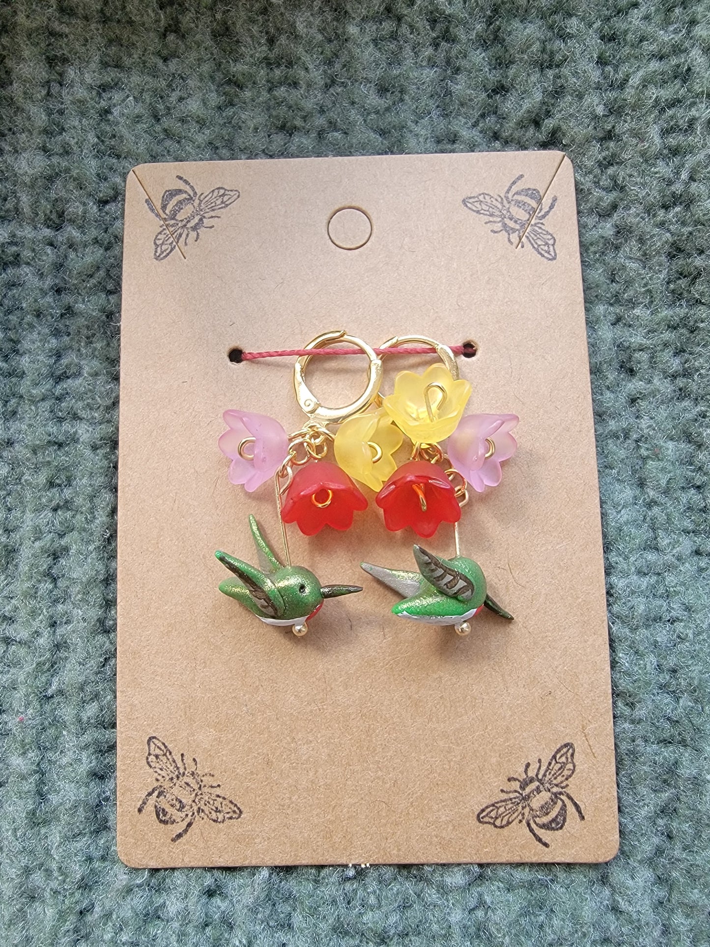 Humming Bird Dangle Earrings