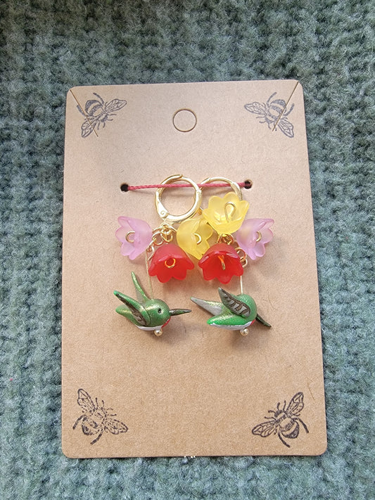 Humming Bird Dangle Earrings