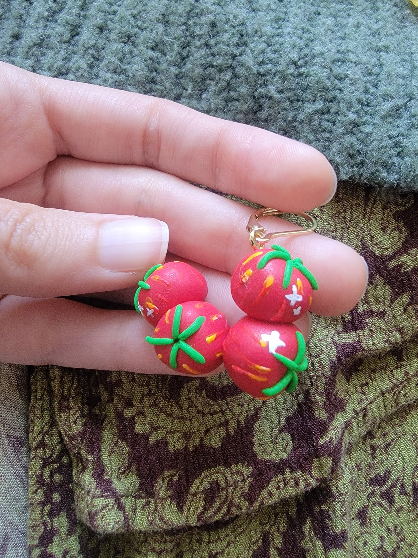 Tomato Dangle Earrings