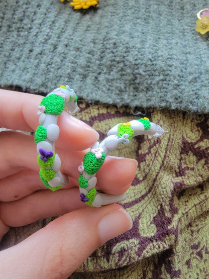 Garden Wall Hoop Earrings