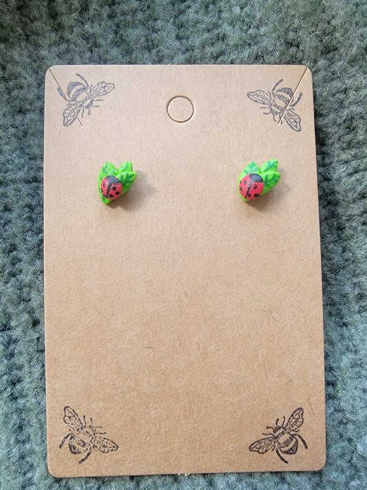 Lady Bug Stud Earrings