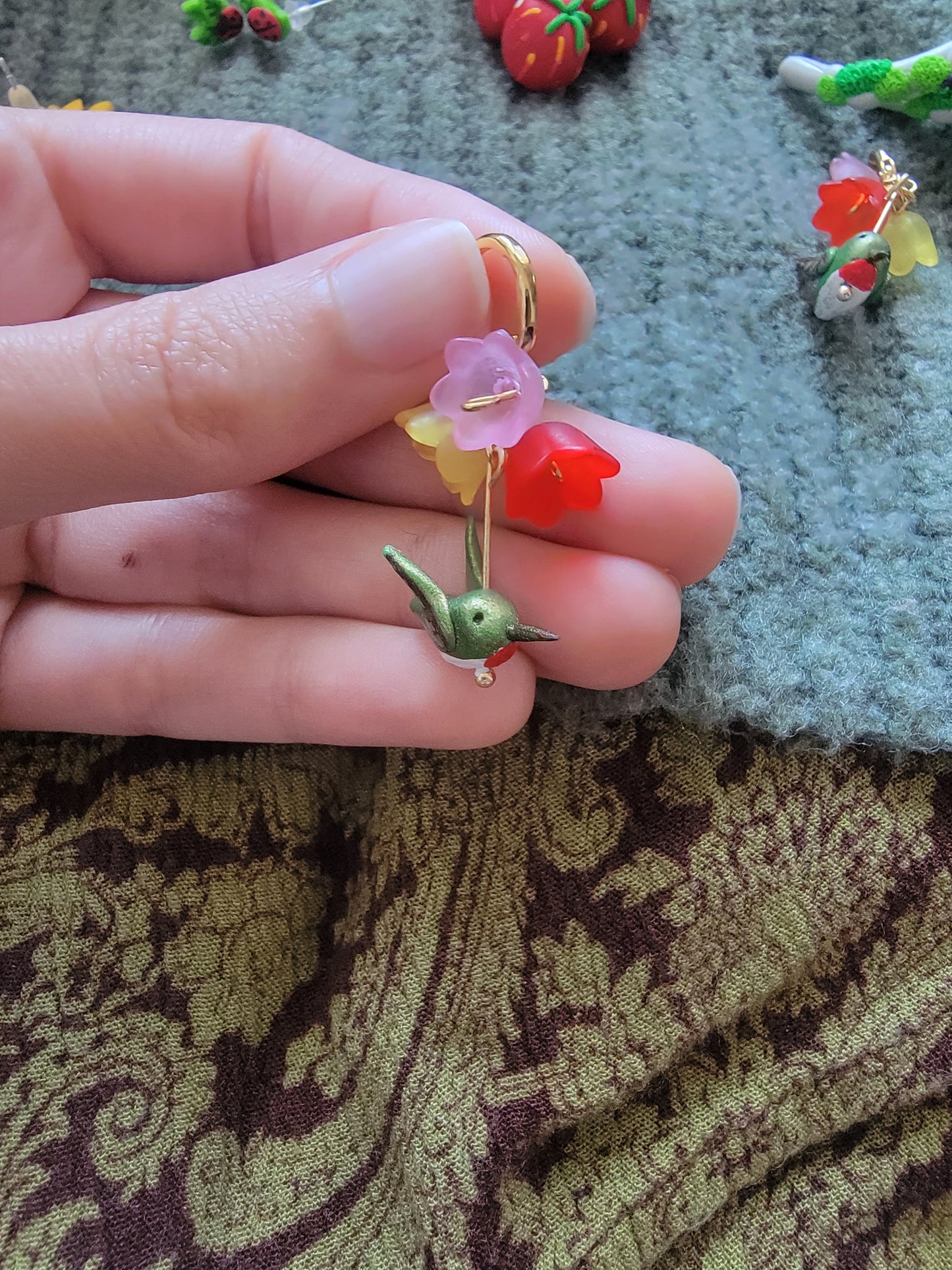 Humming Bird Dangle Earrings