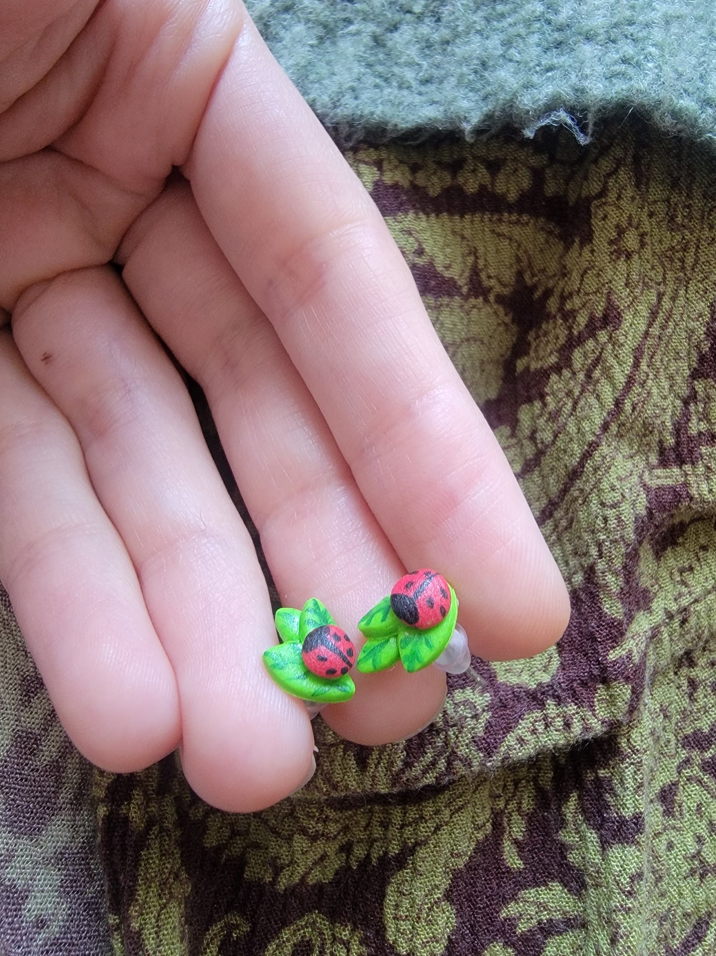 Lady Bug Stud Earrings